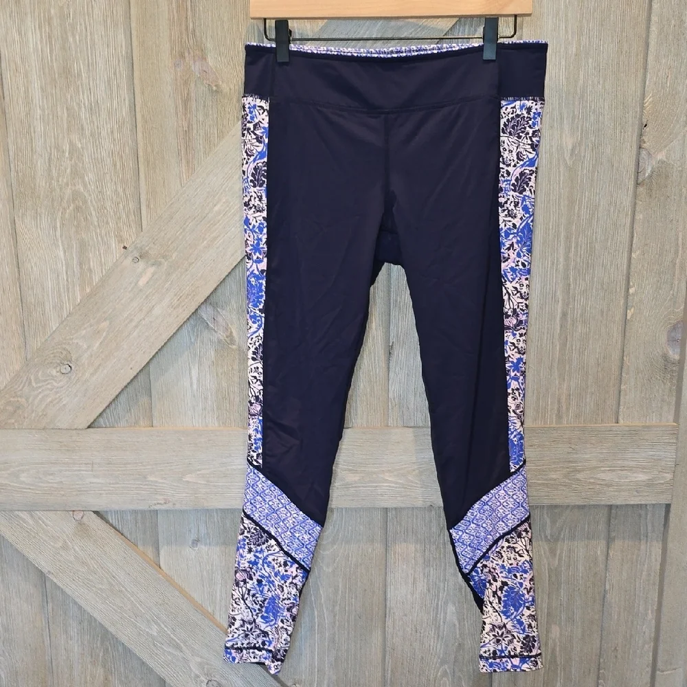 Athleta floral navy swim tights